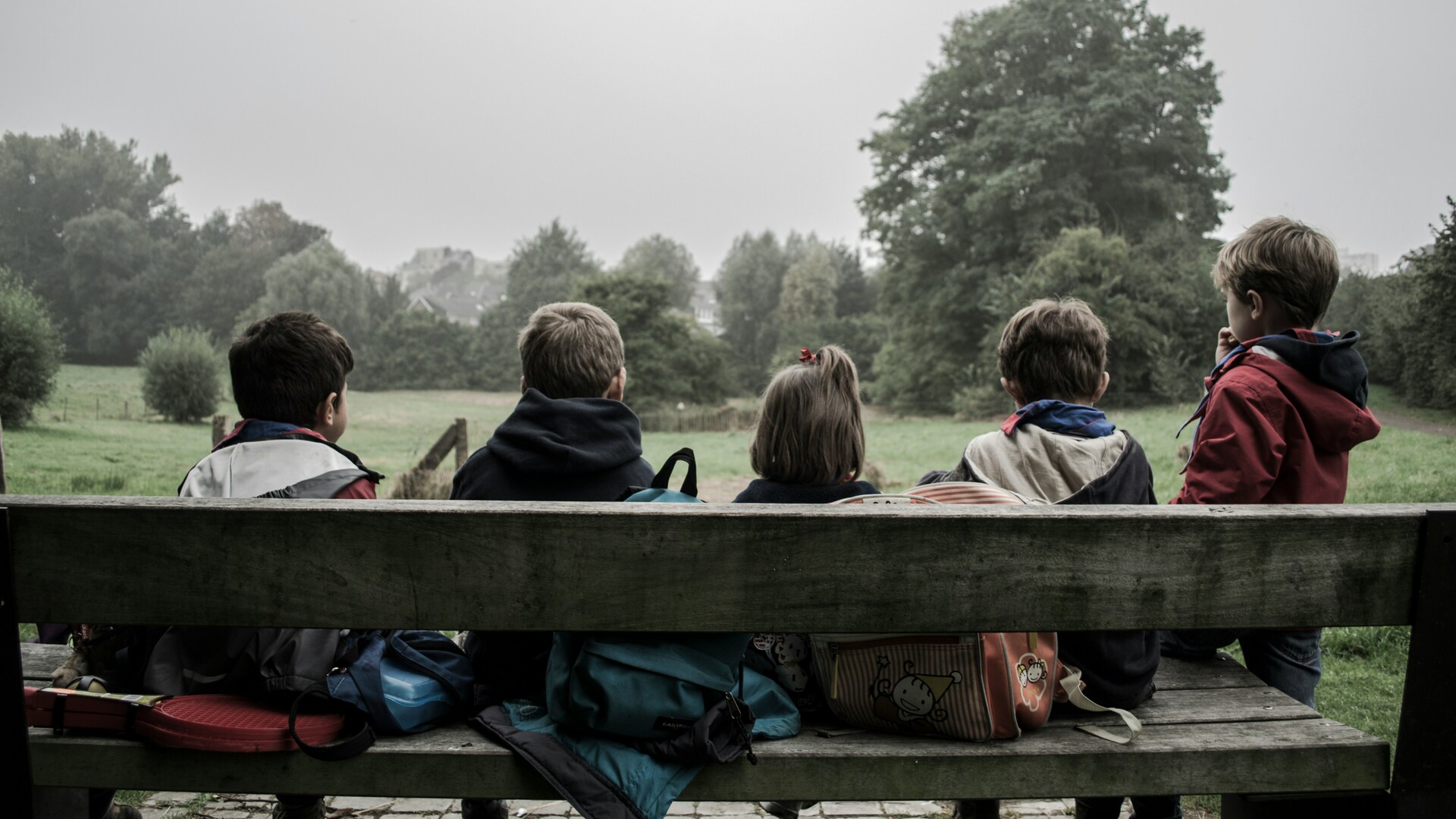 Children on a bench